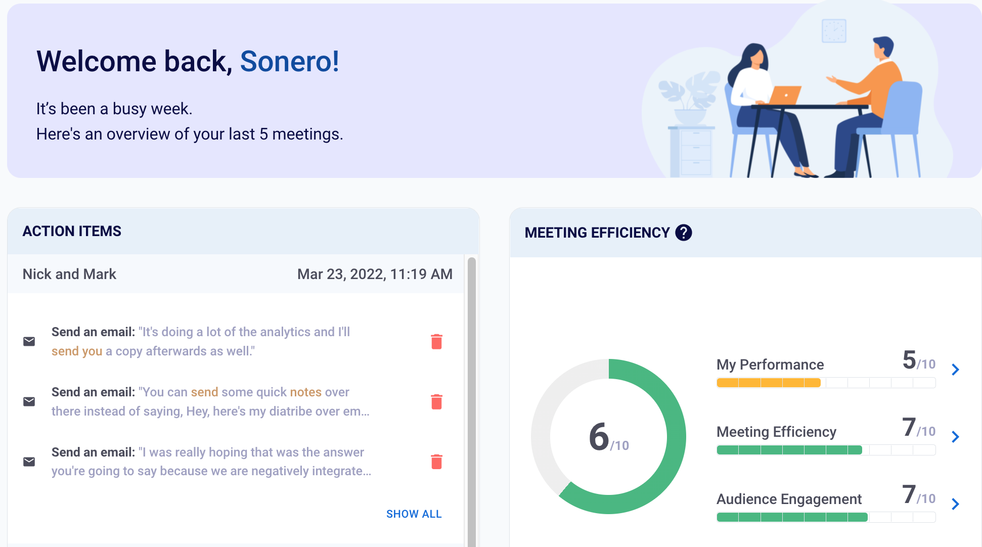 screenshot of Sonero