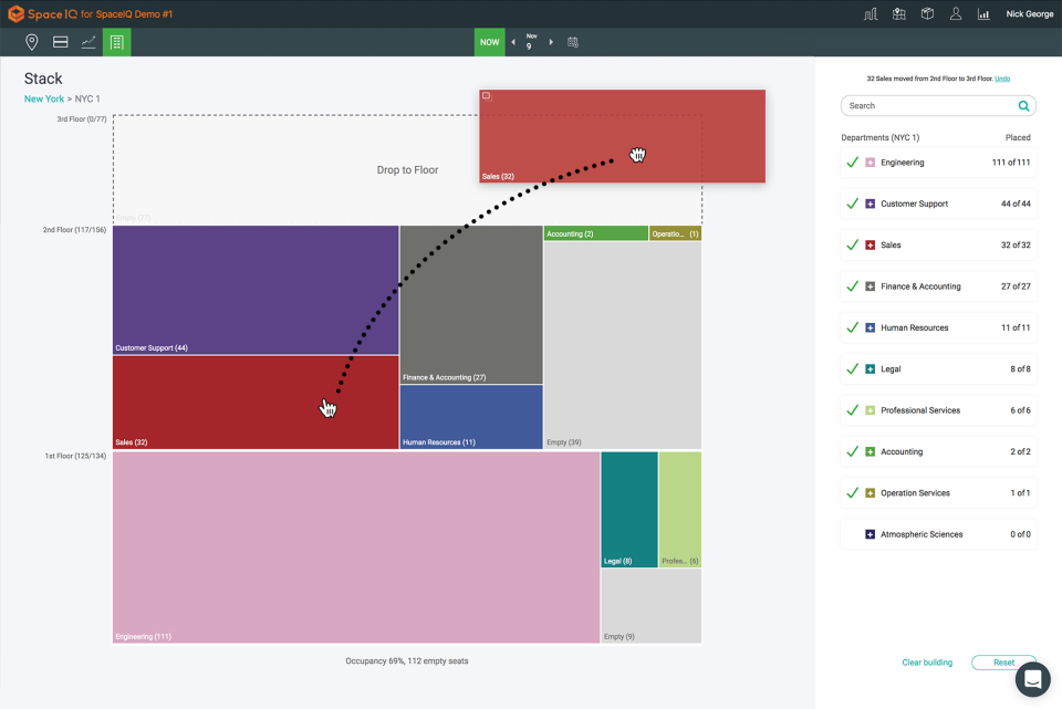 screenshot of SpaceIQ