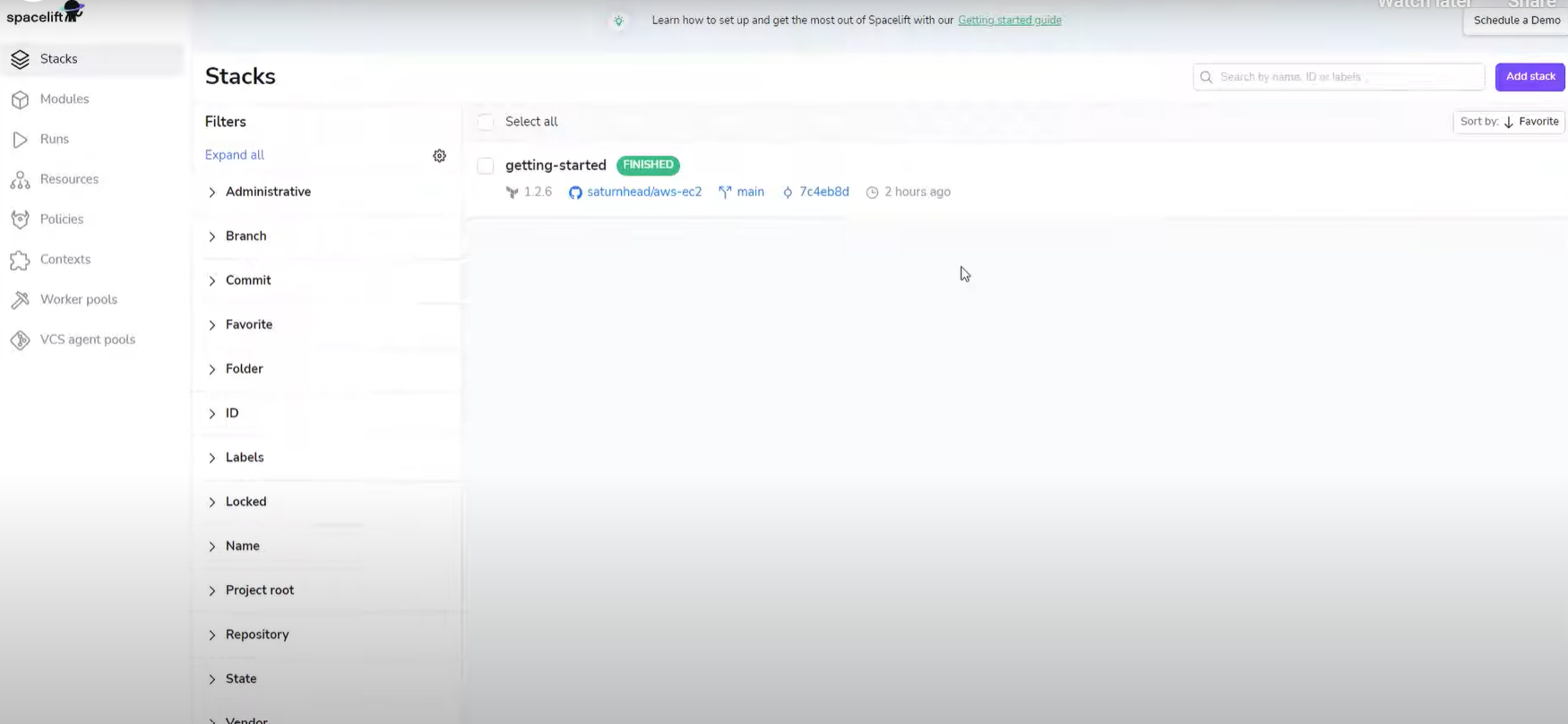 screenshot of Spacelift