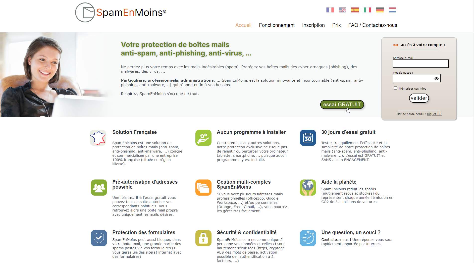 screenshot of SpamEnMoins