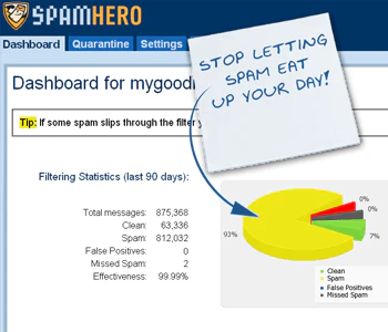 screenshot of SpamHero
