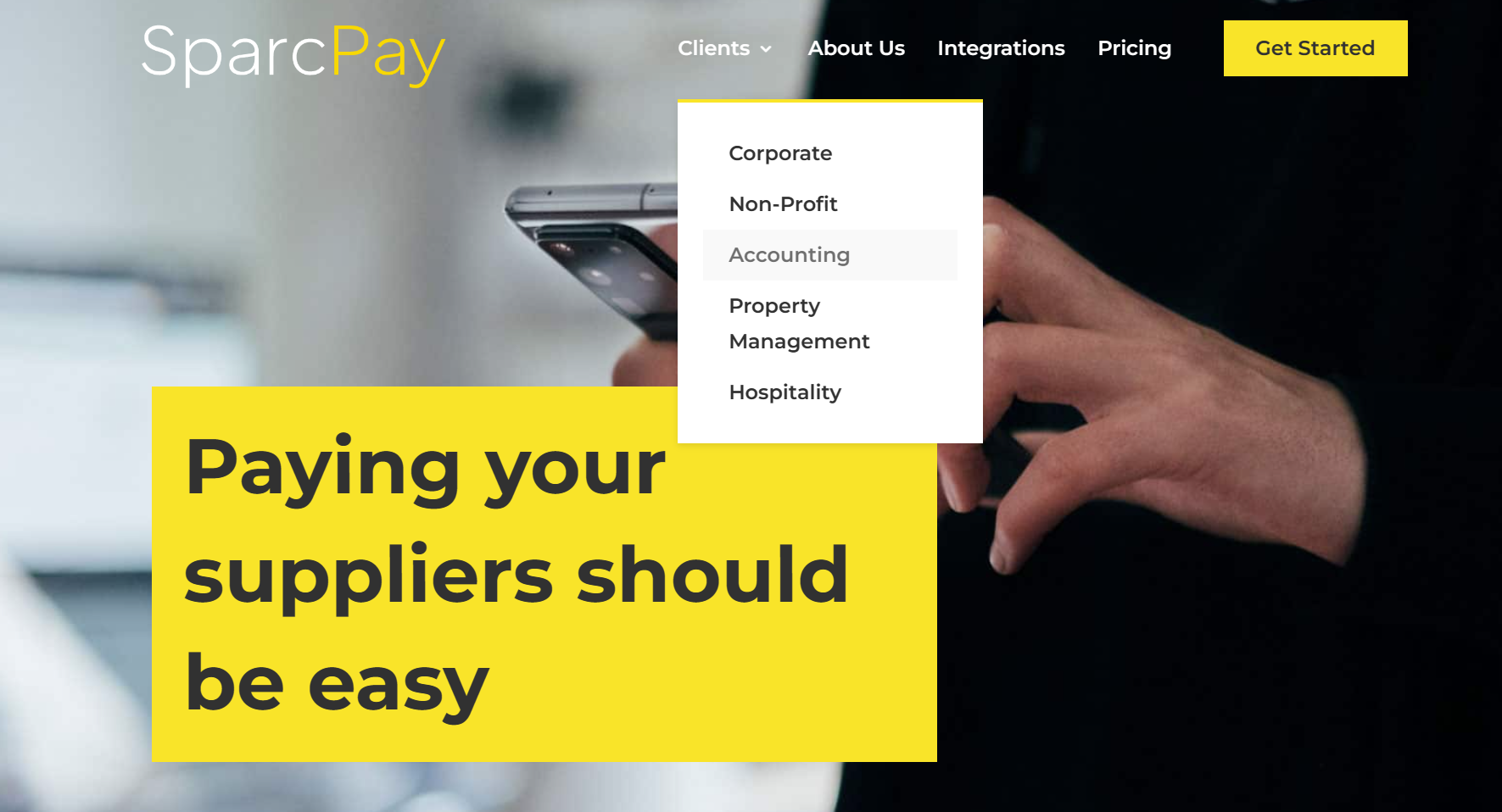 screenshot of SparcPay