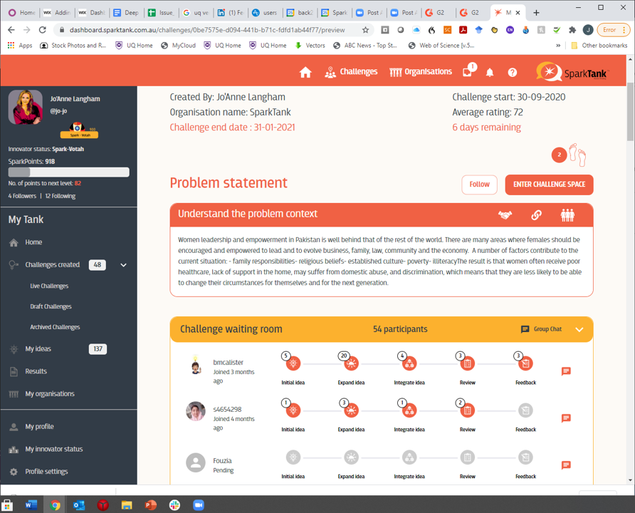 screenshot of SparkTank