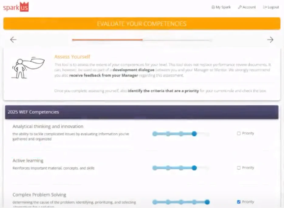 screenshot of SparkUs