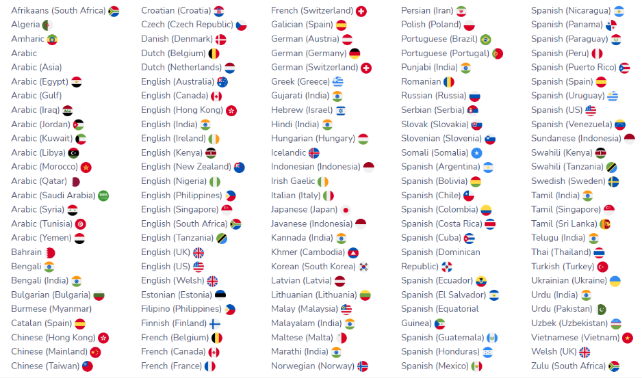 screenshot of Speakatoo