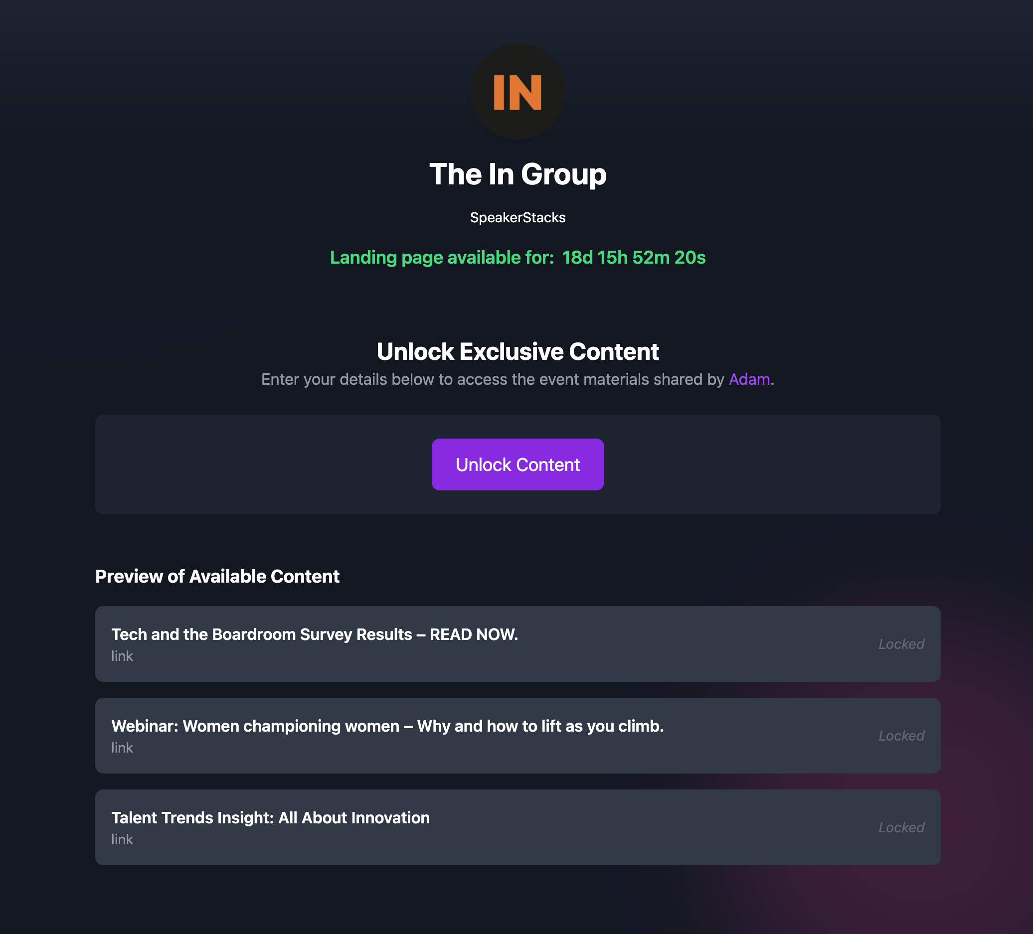 screenshot of SpeakerStacks