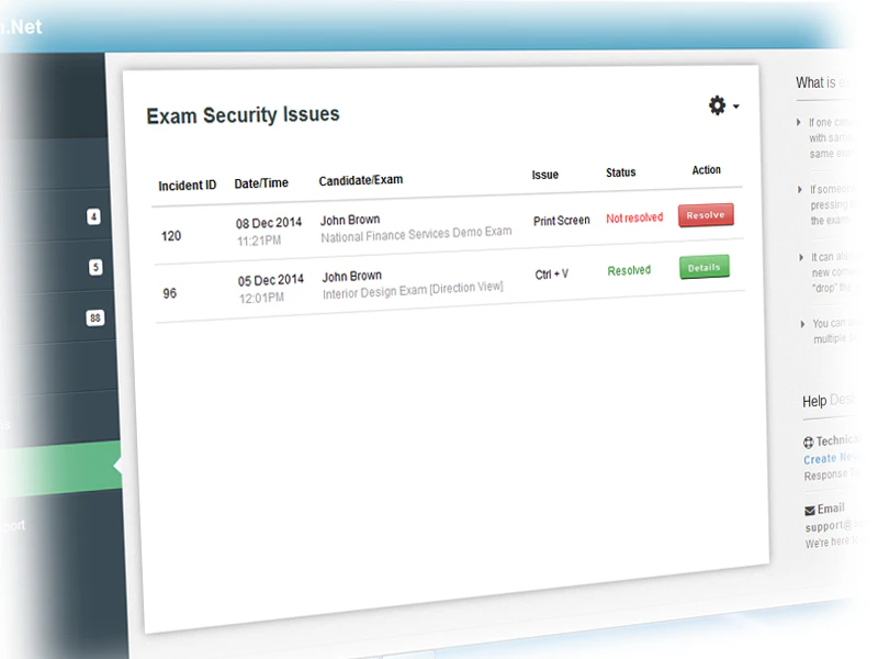 screenshot of SpeedExam