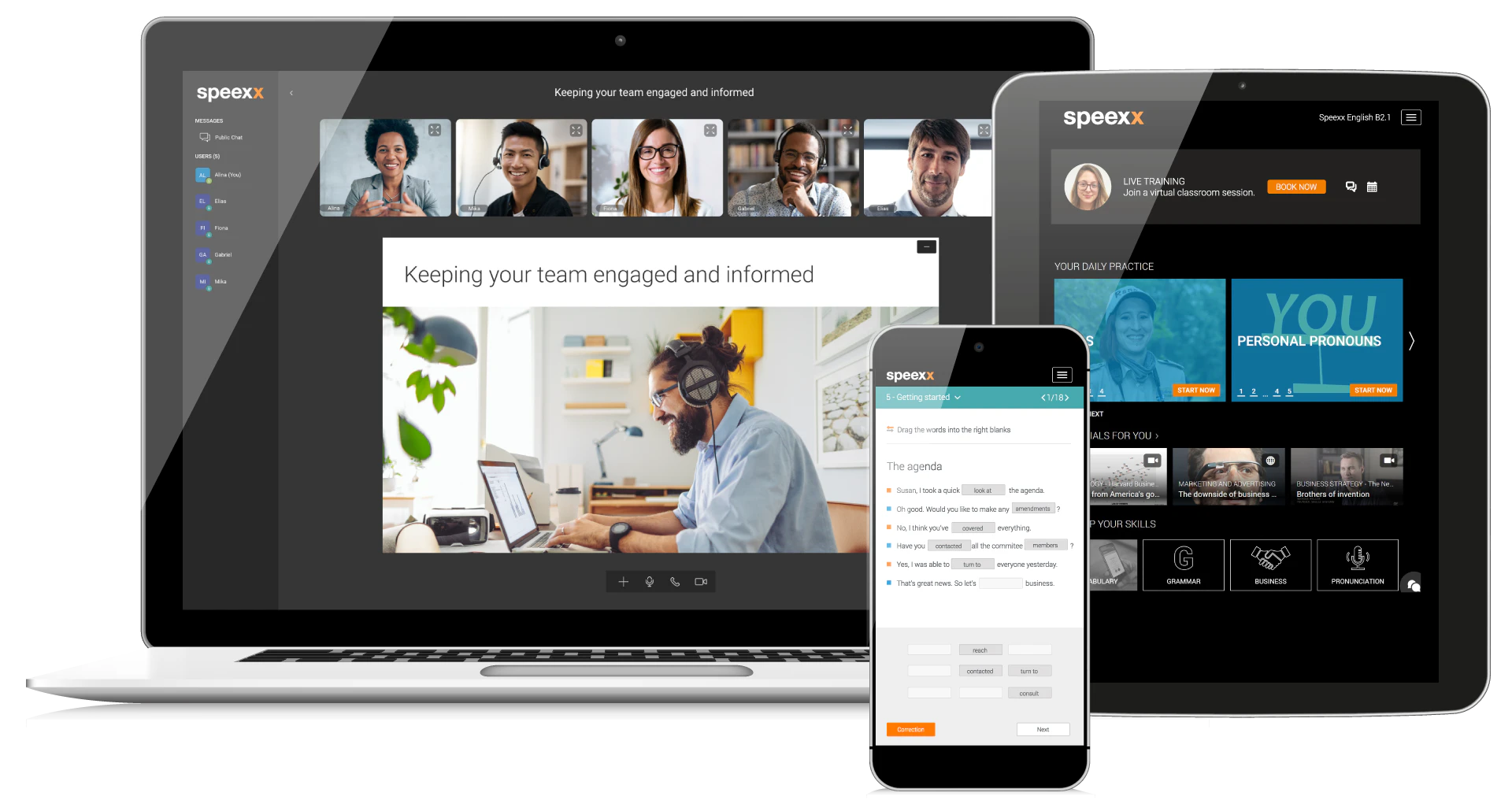 screenshot of Speexx