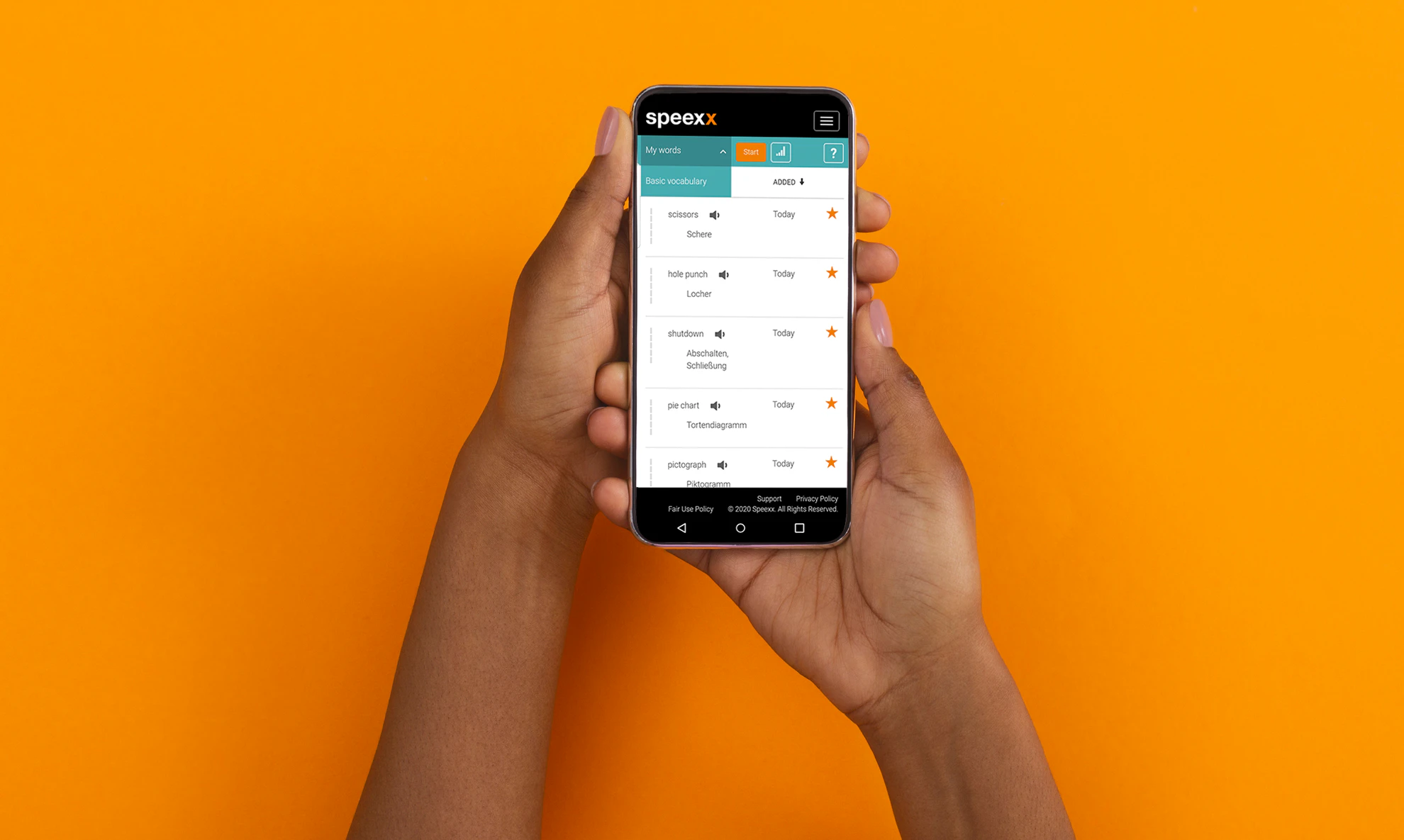 screenshot of Speexx