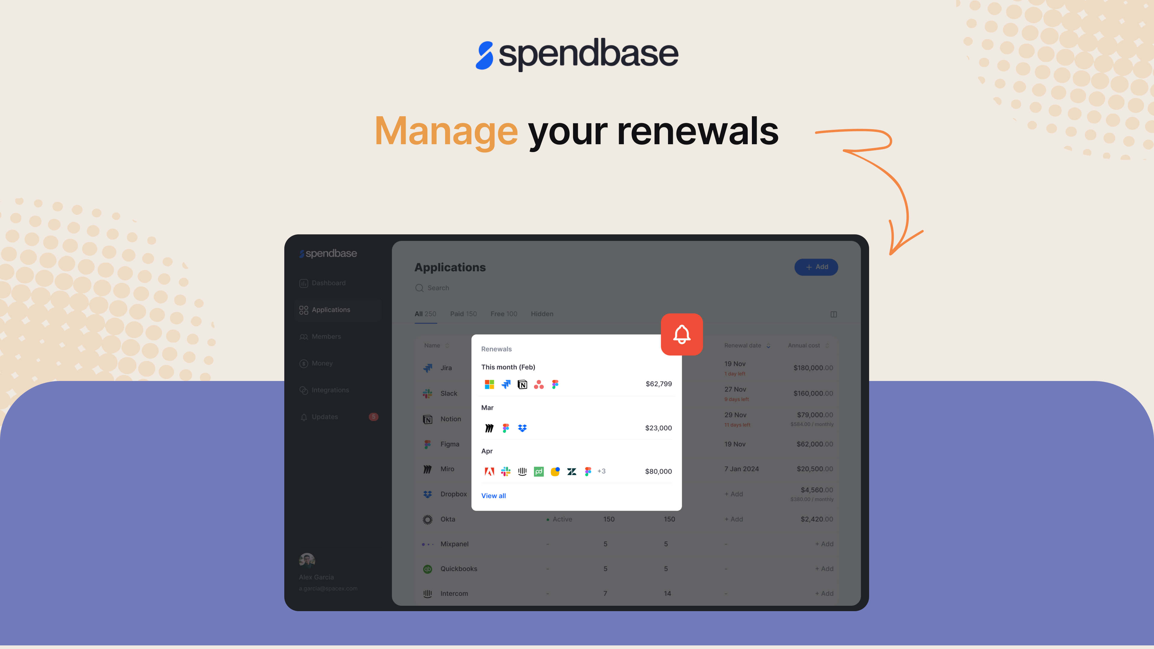 screenshot of Spendbase