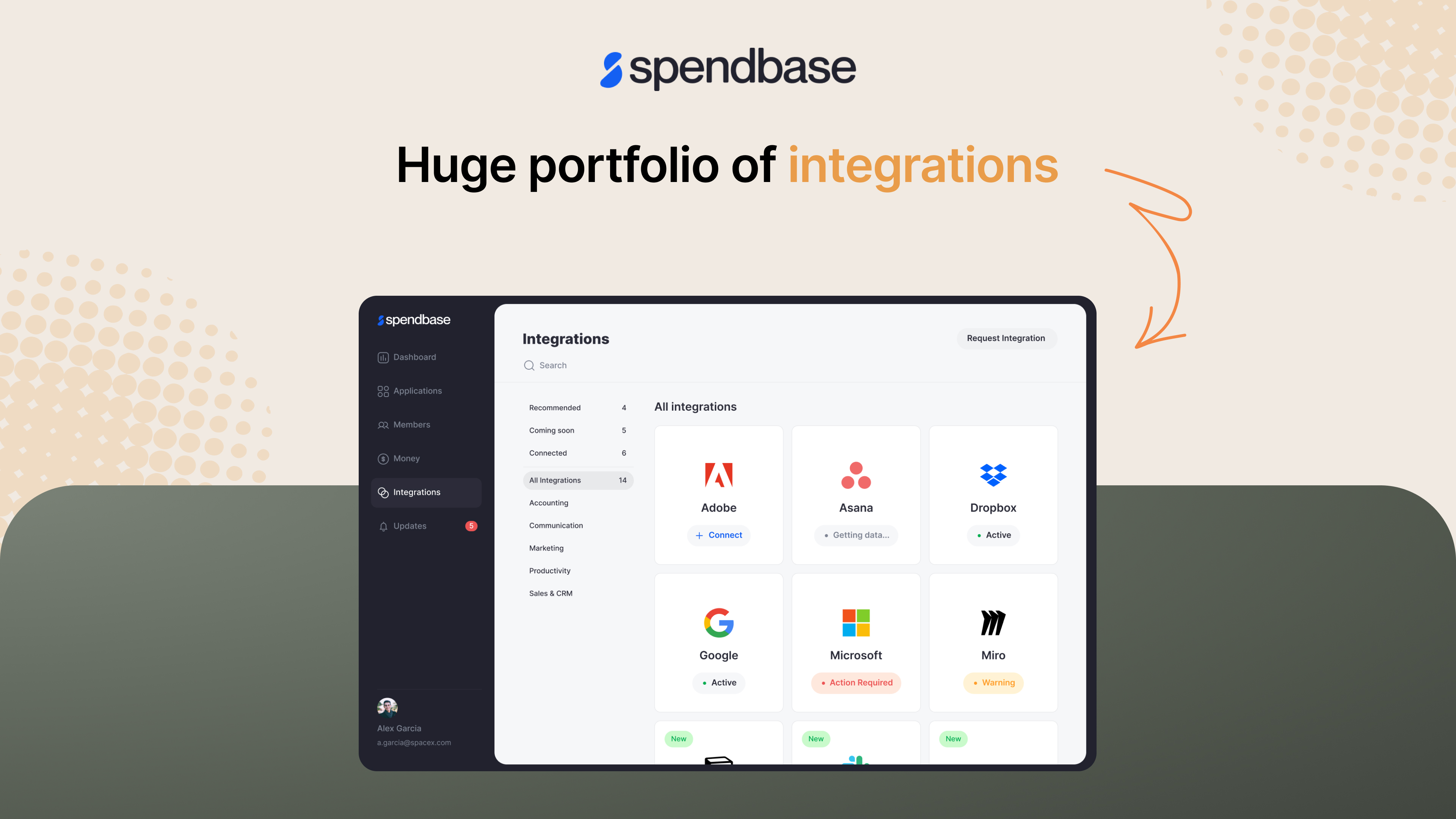 screenshot of Spendbase