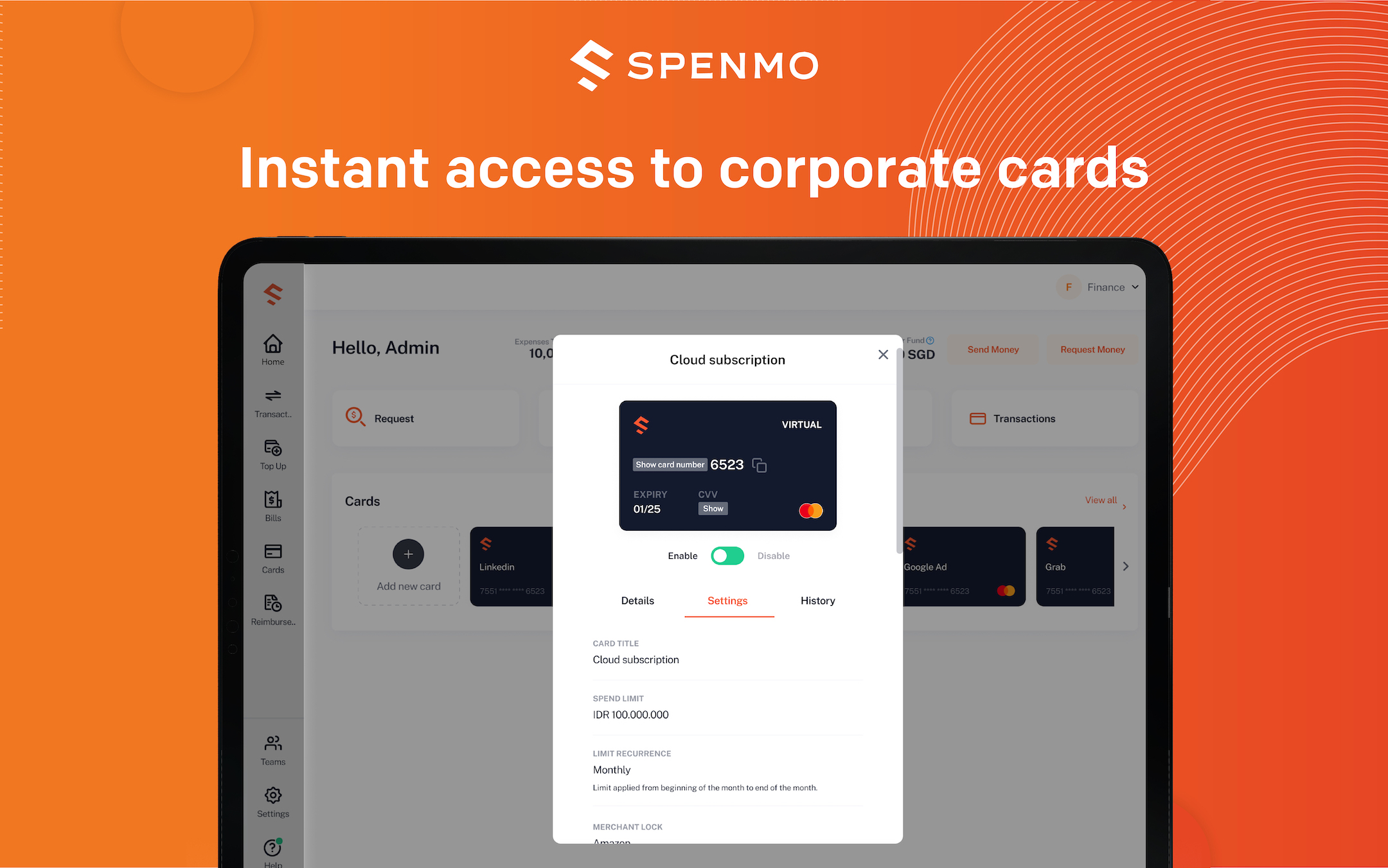 screenshot of Spenmo