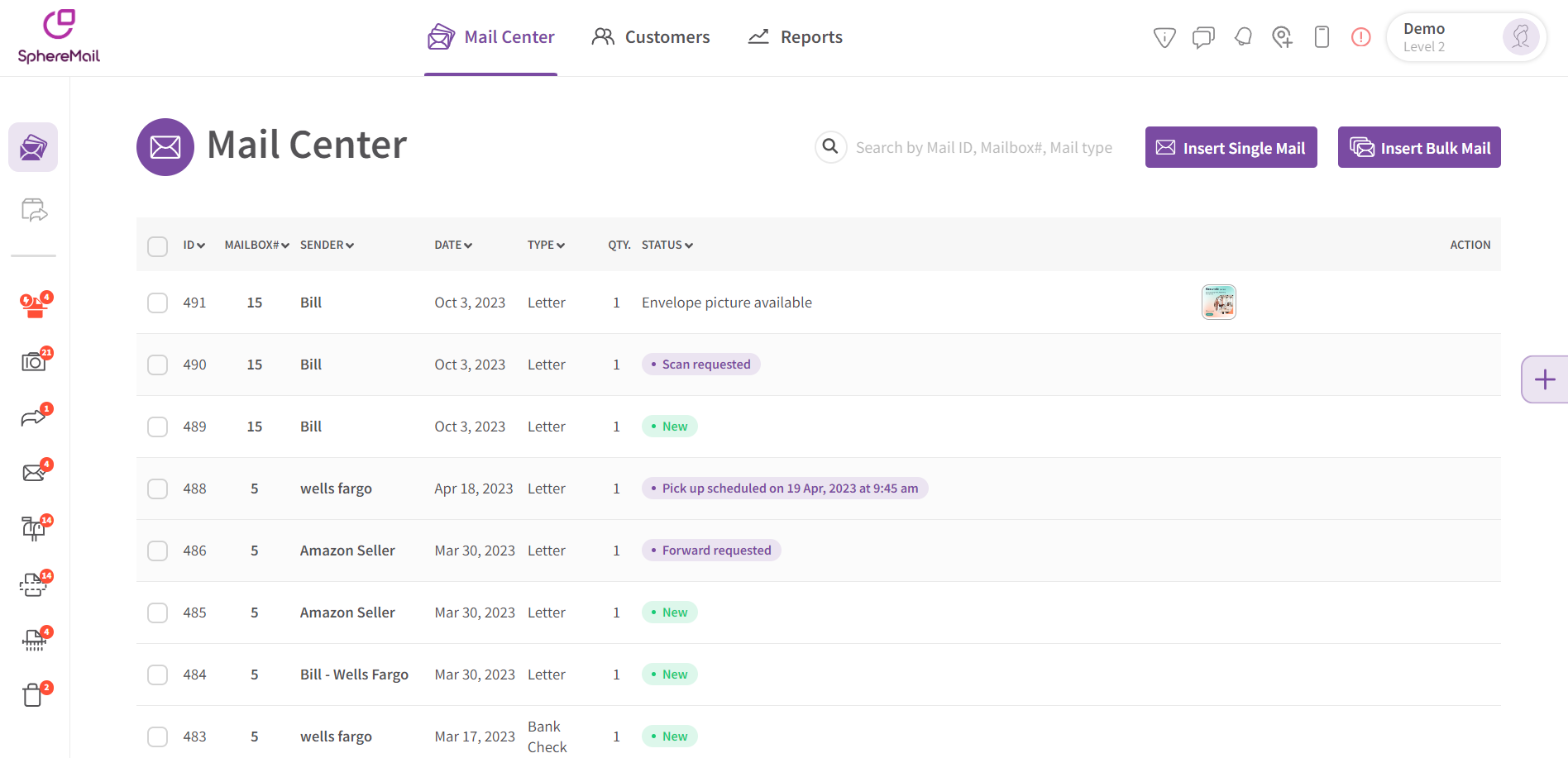 screenshot of SphereMail