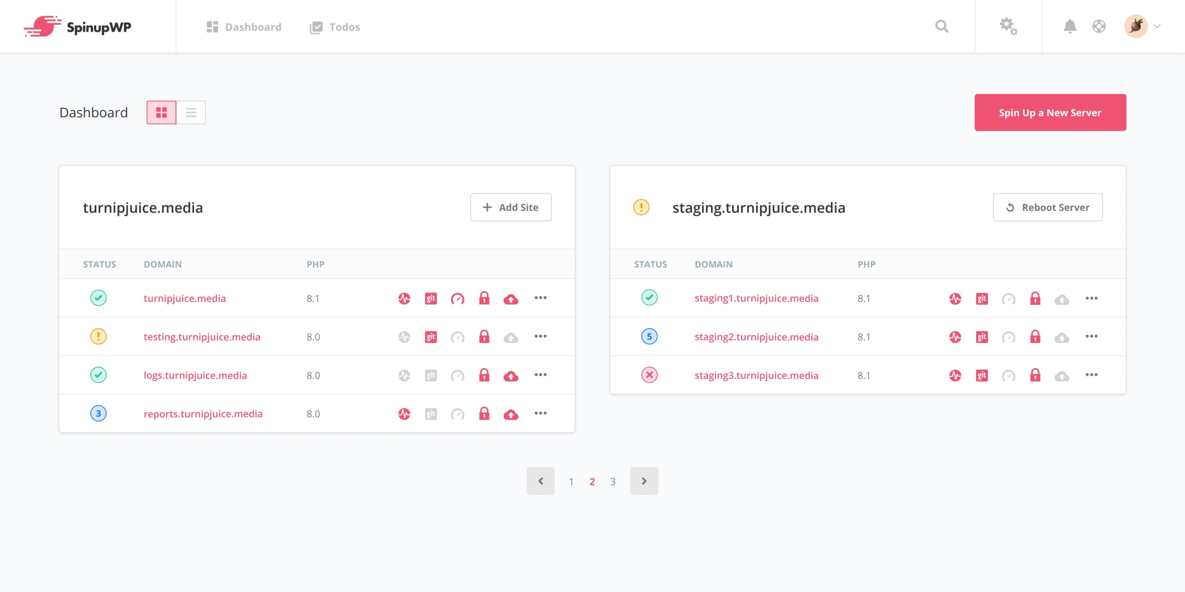 screenshot of SpinupWP
