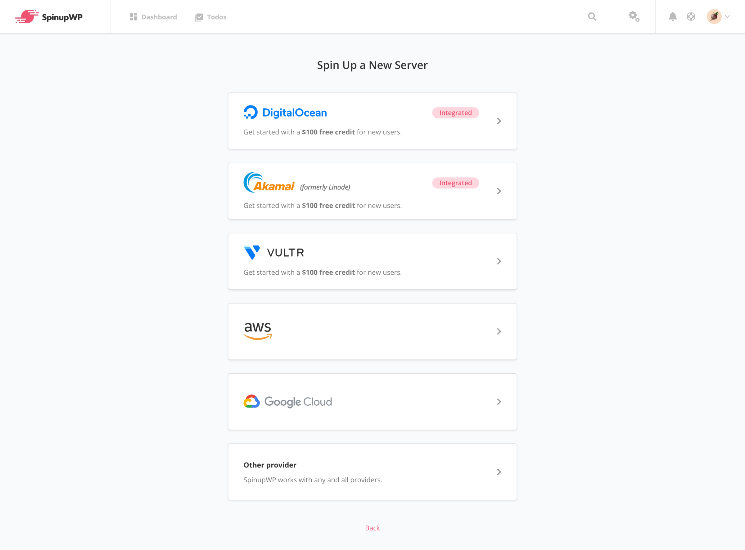 screenshot of SpinupWP
