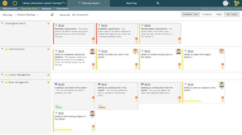 screenshot of SpiraPlan