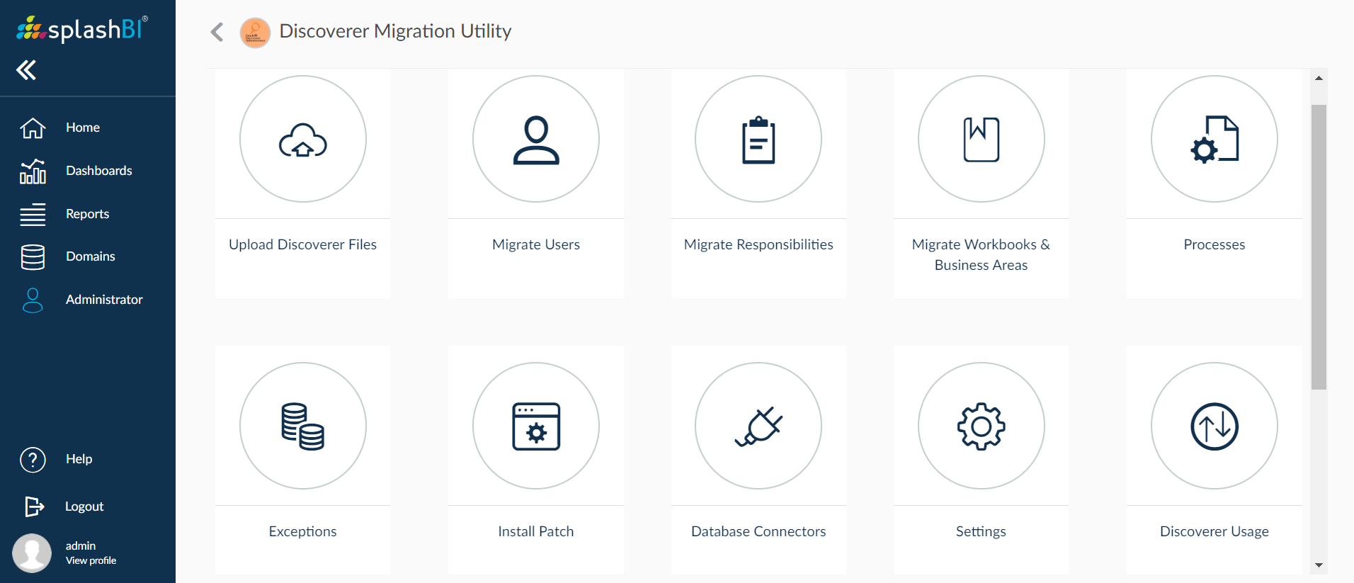 screenshot of SplashBI