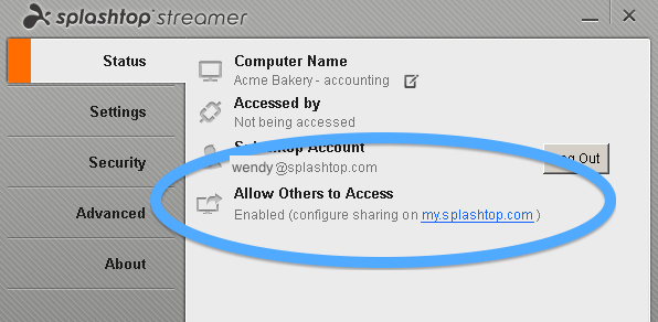 screenshot of Splashtop