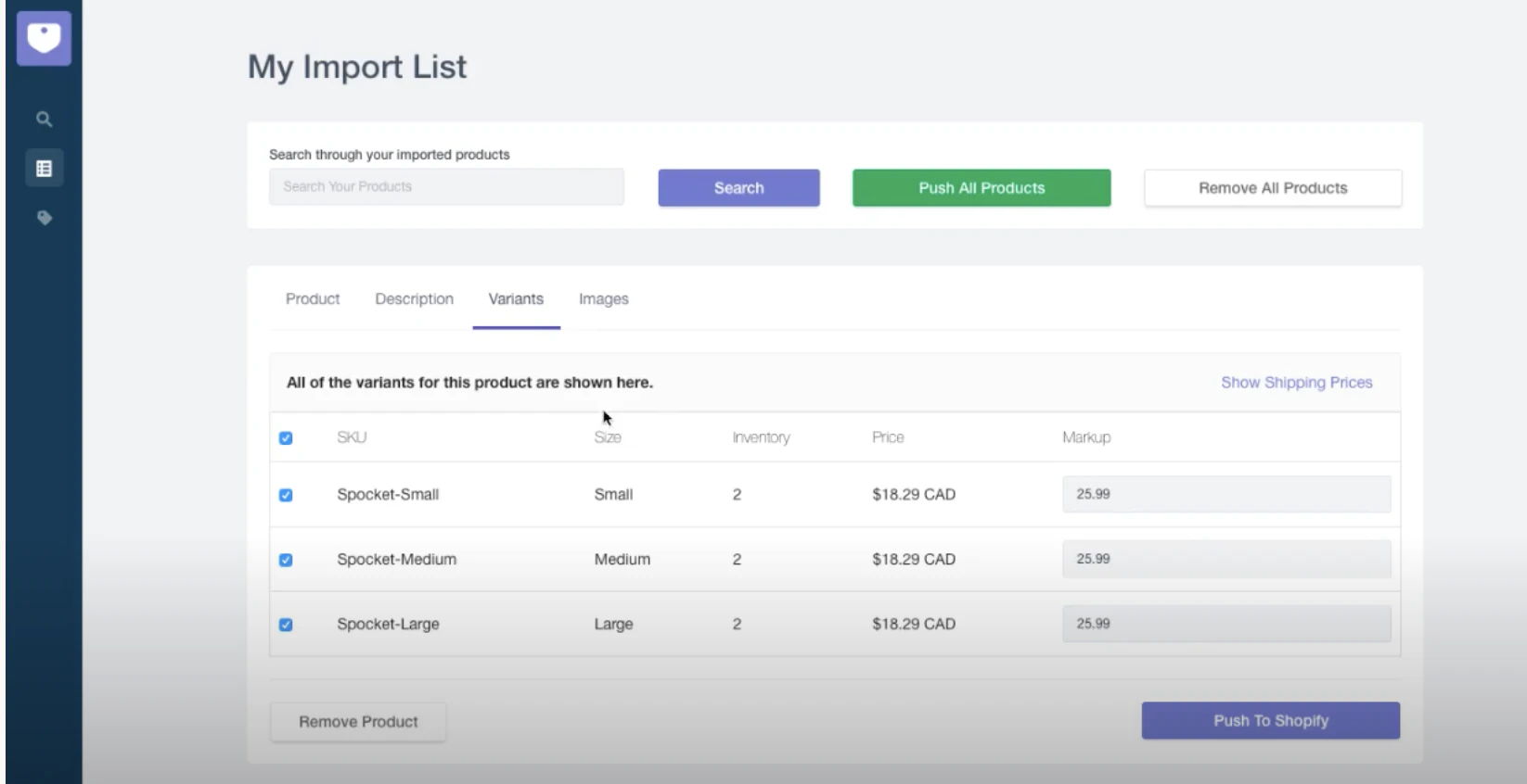 screenshot of Spocket