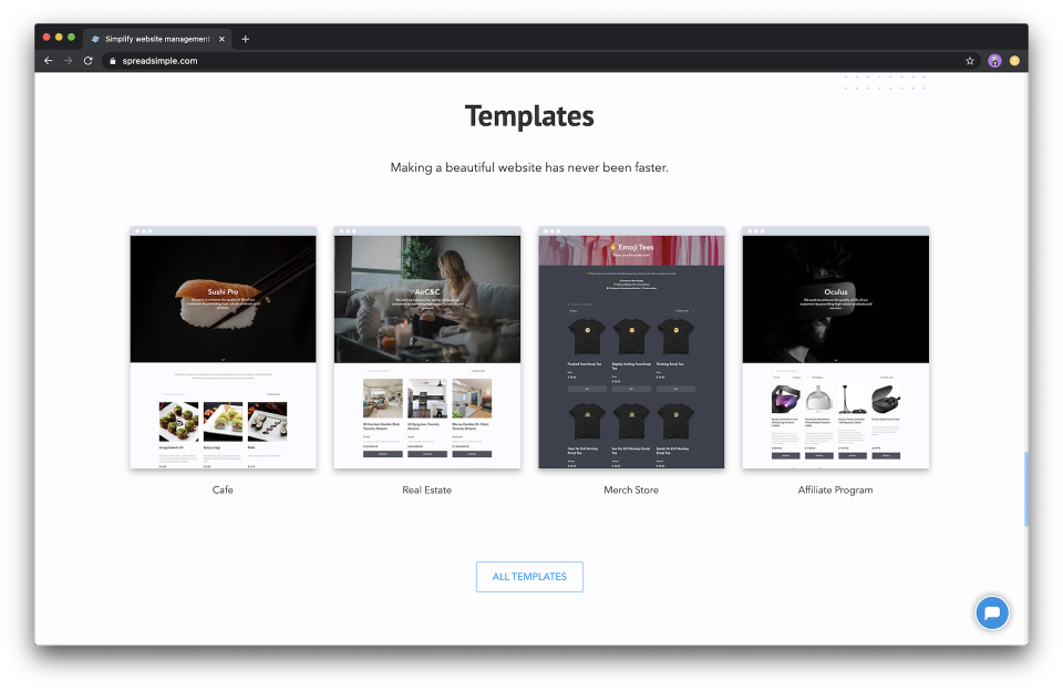 screenshot of SpreadSimple