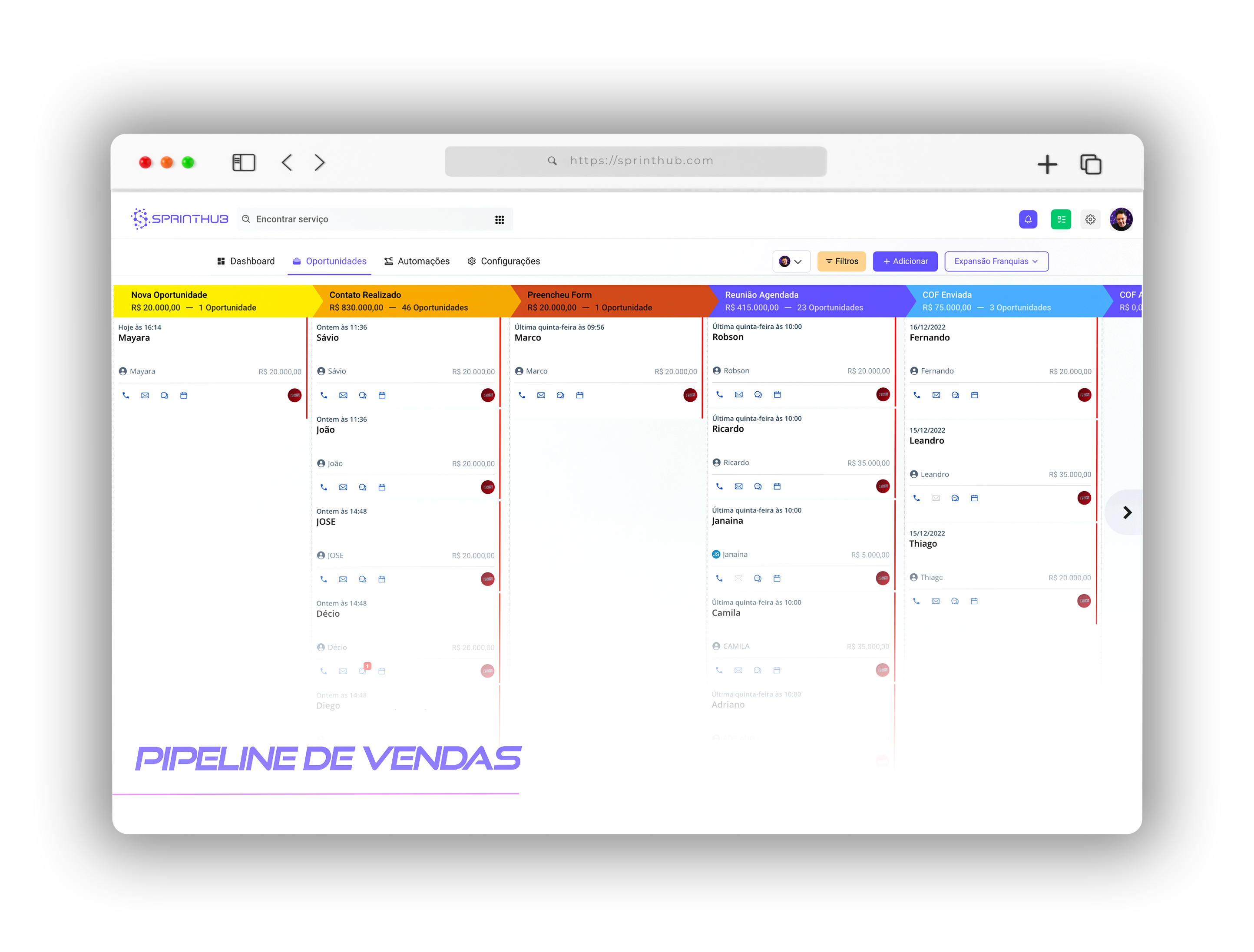 screenshot of SprintHub