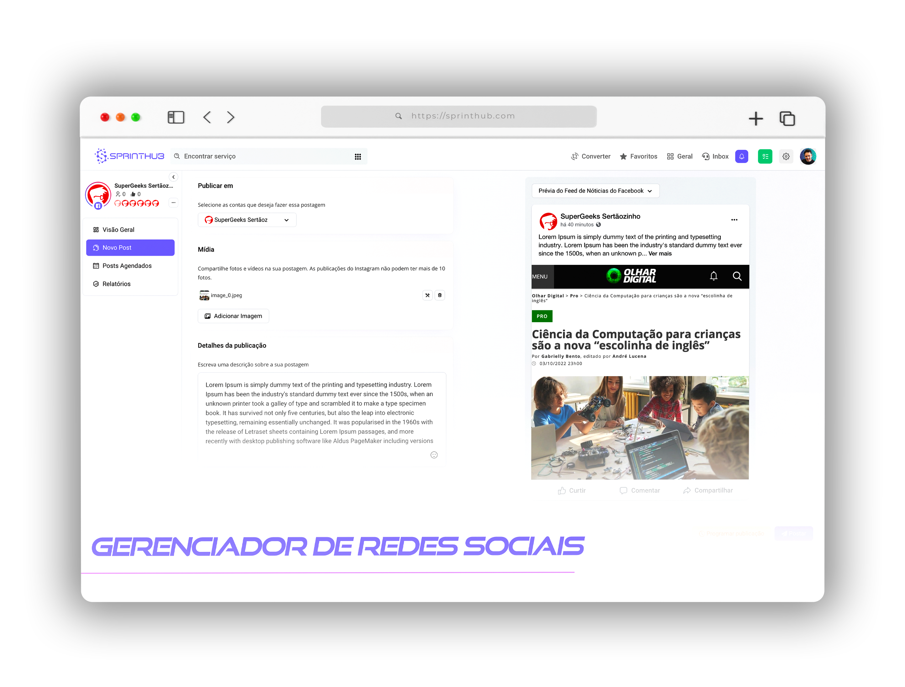 screenshot of SprintHub