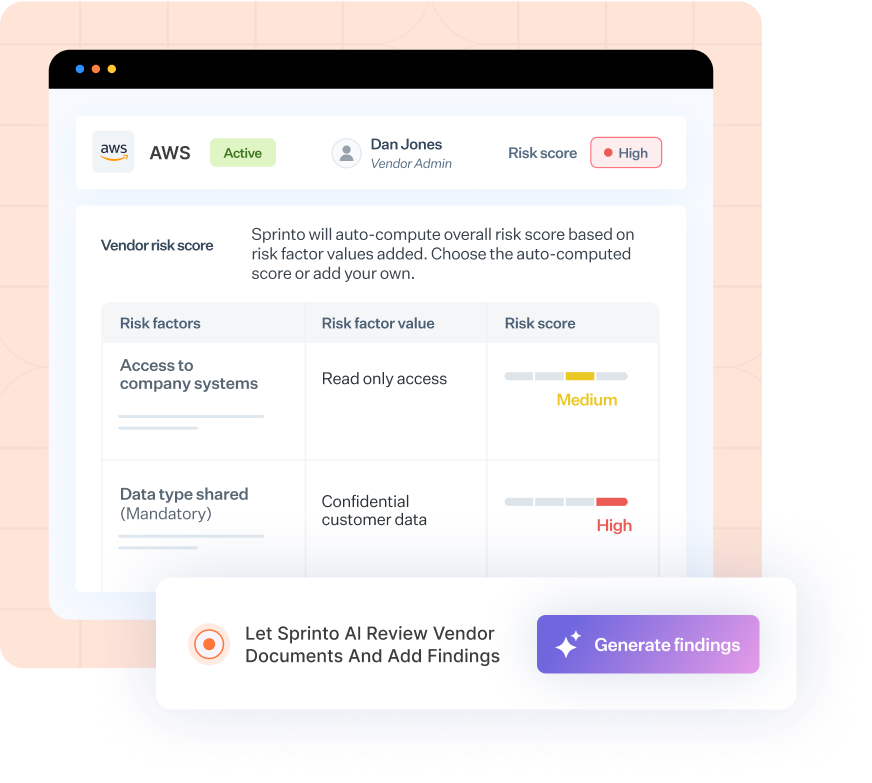 screenshot of Sprinto