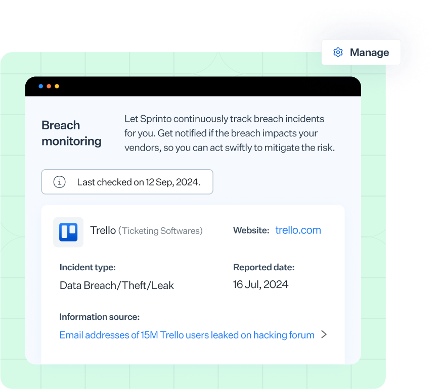 screenshot of Sprinto