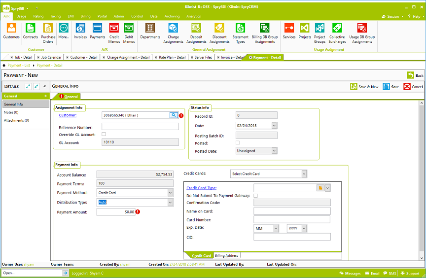 screenshot of SpryBill