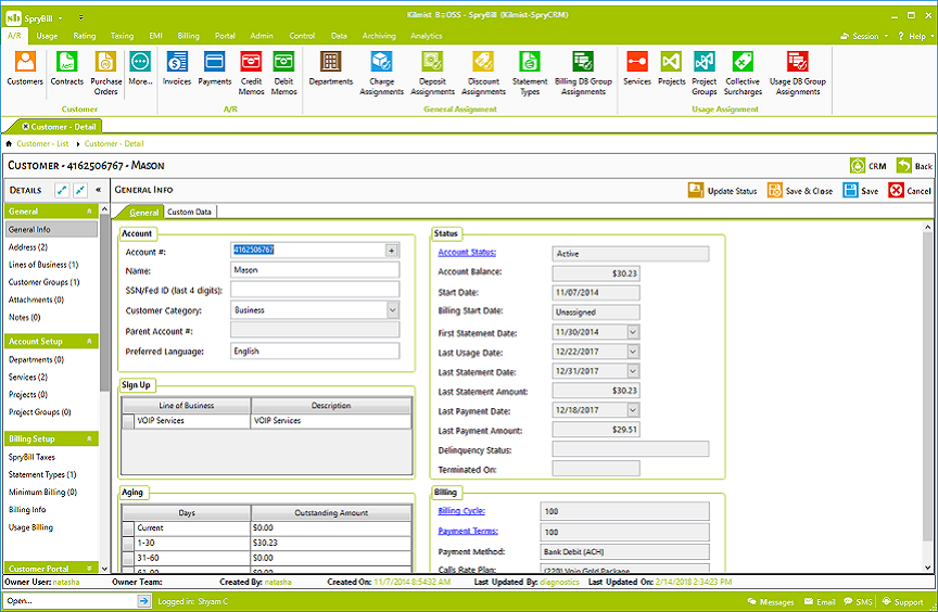 screenshot of SpryBill