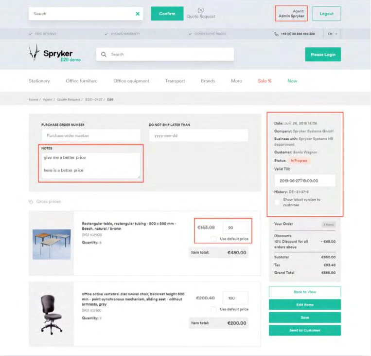 screenshot of Spryker