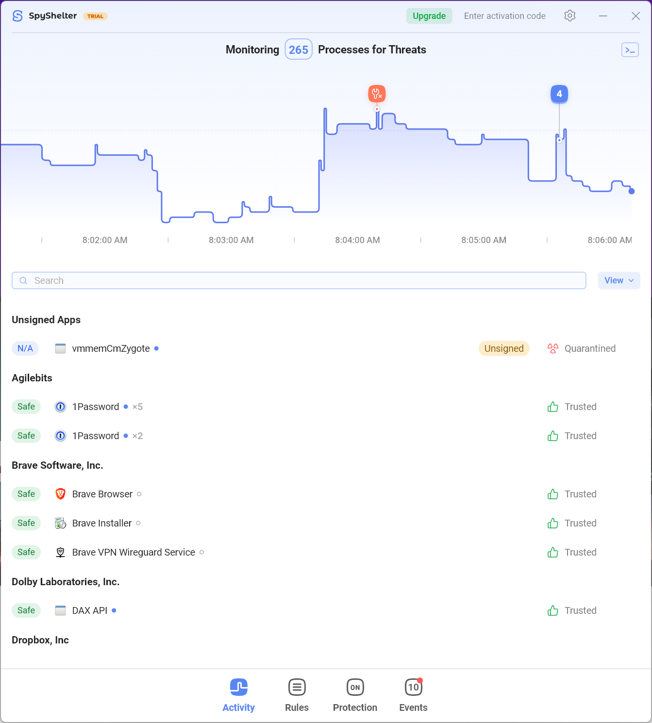 screenshot of SpyShelter