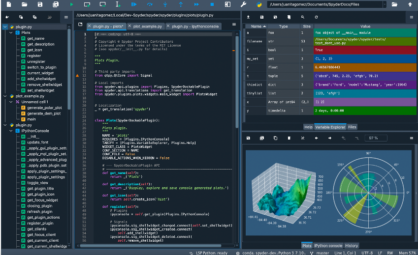 screenshot of Spyder