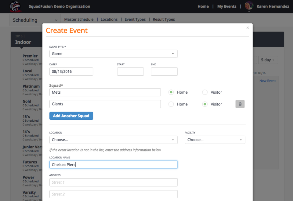 screenshot of SquadFusion
