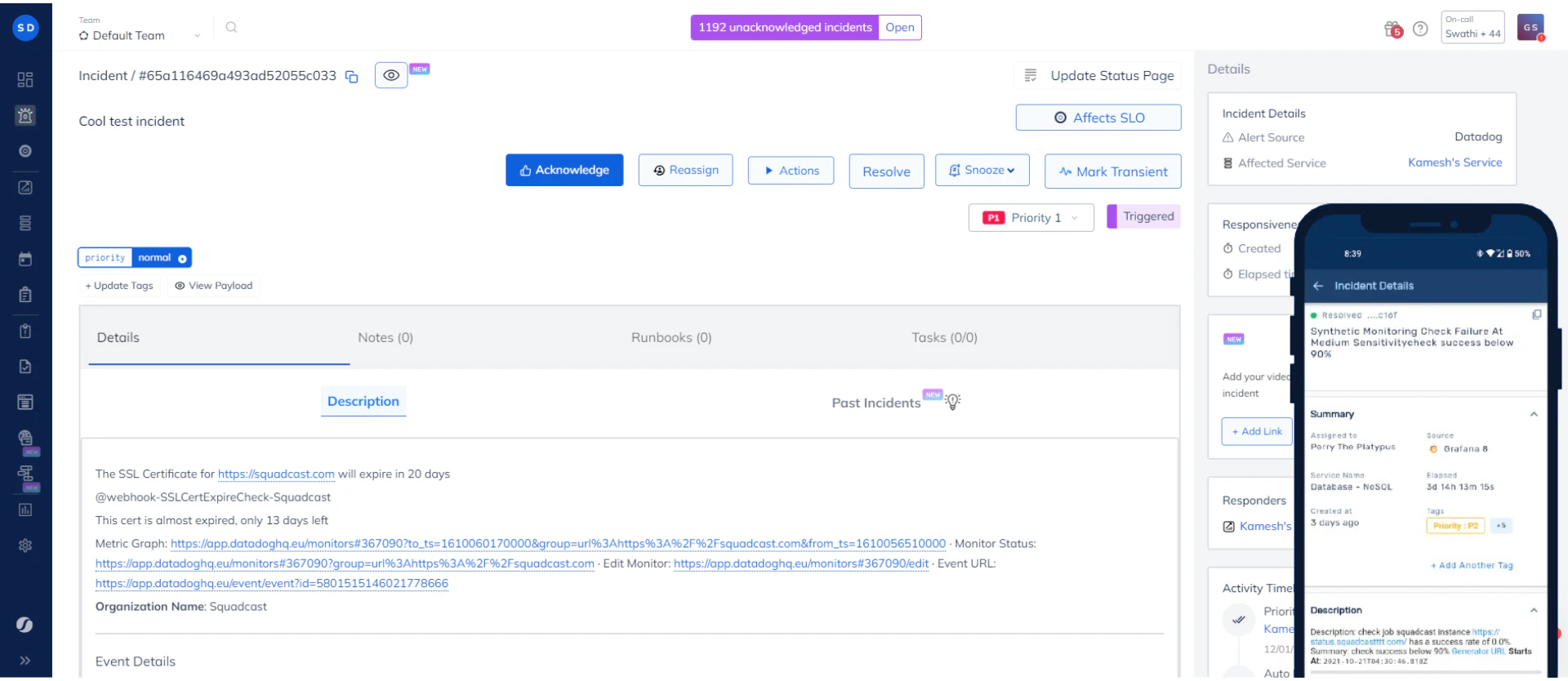 screenshot of Squadcast