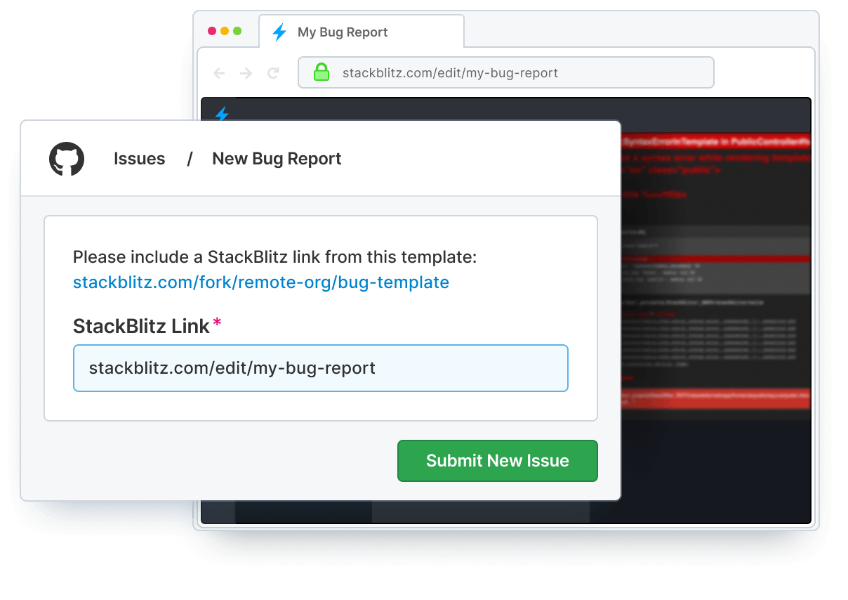 screenshot of StackBlitz