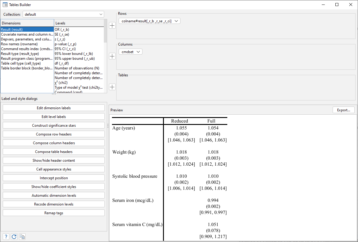 screenshot of Stata