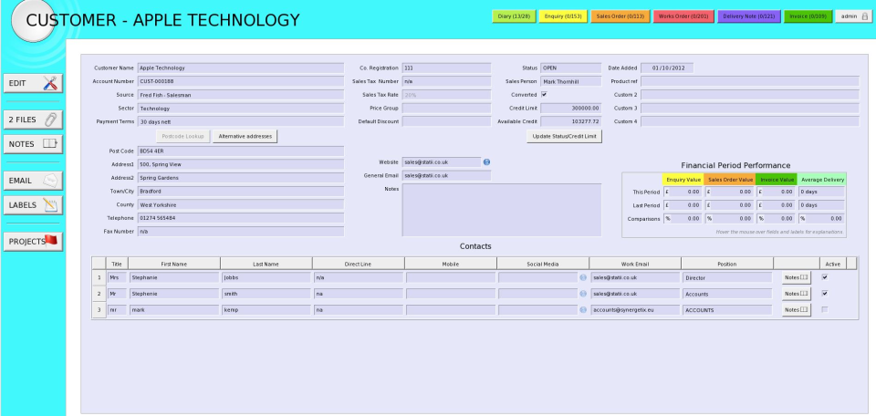 screenshot of Statii