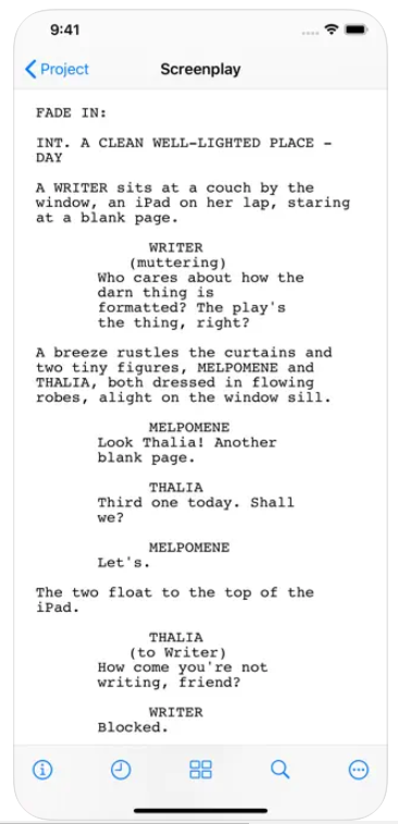 screenshot of Storyist