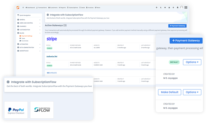 screenshot of SubscriptionFlow