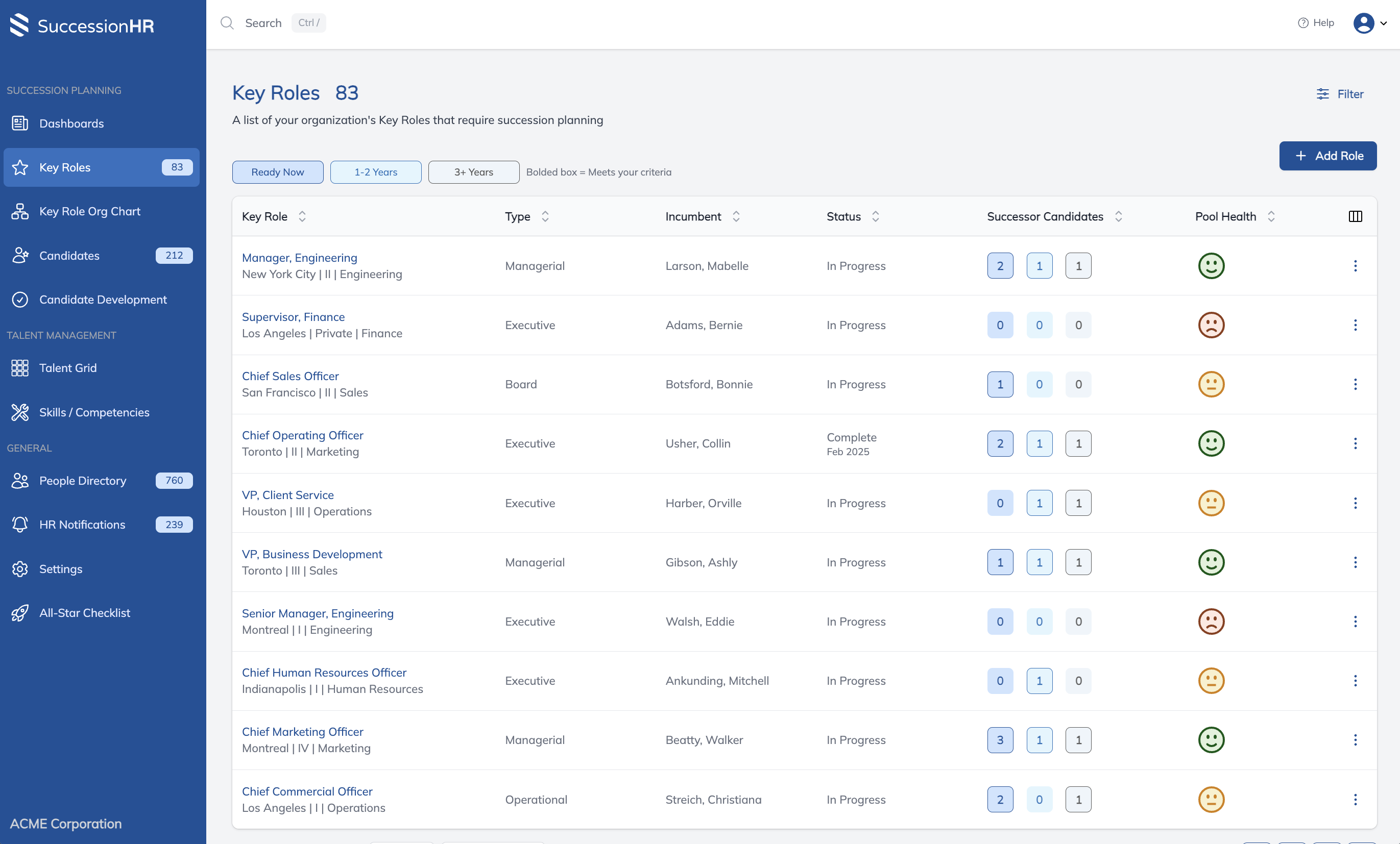 screenshot of SuccessionHR