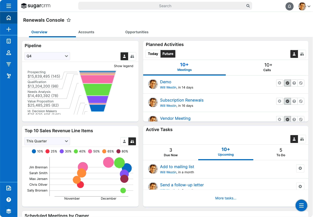 screenshot of SugarCRM
