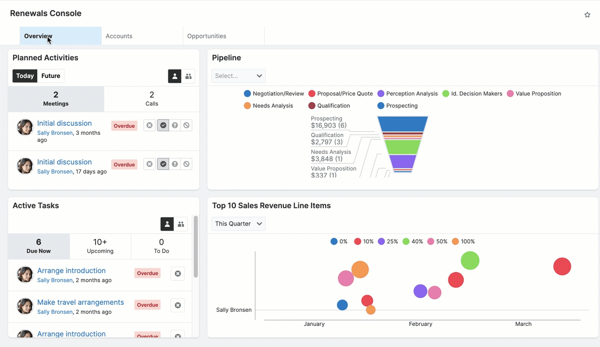 screenshot of SugarCRM