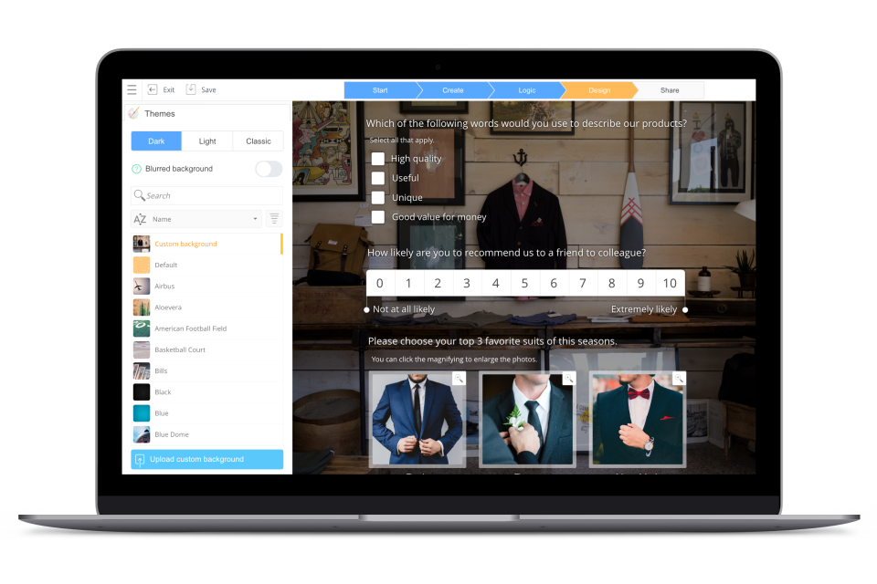 screenshot of SurveyLegend