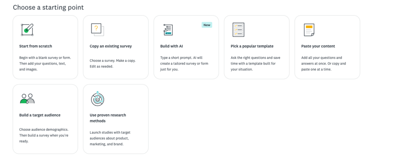 screenshot of SurveyMonkey