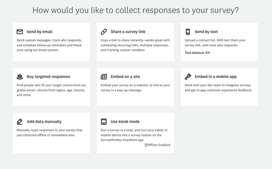 screenshot of SurveyMonkey