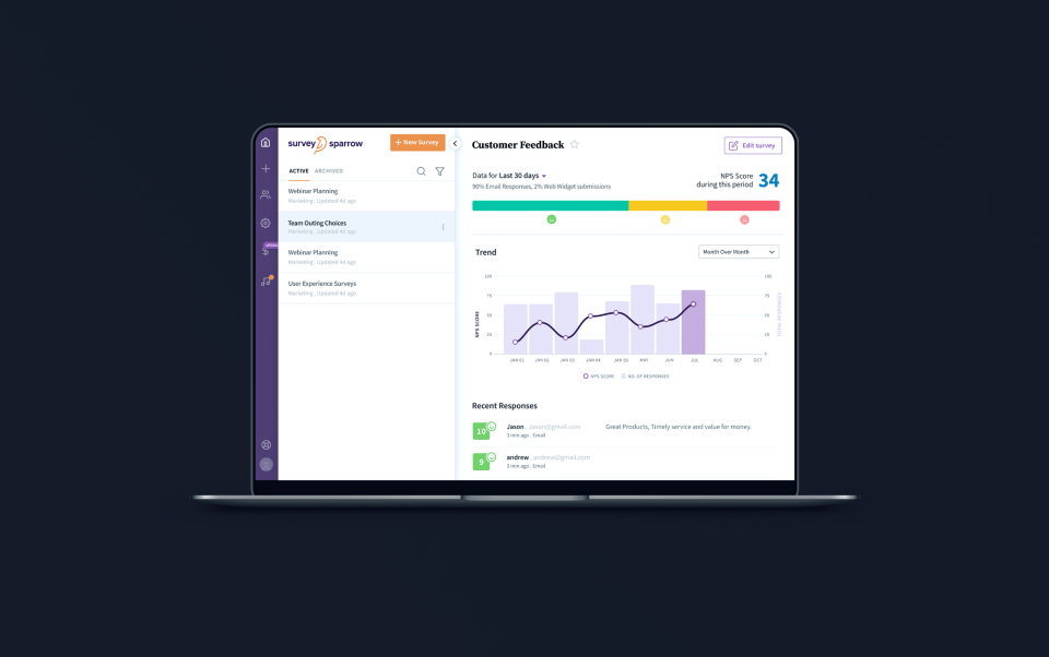 screenshot of SurveySparrow
