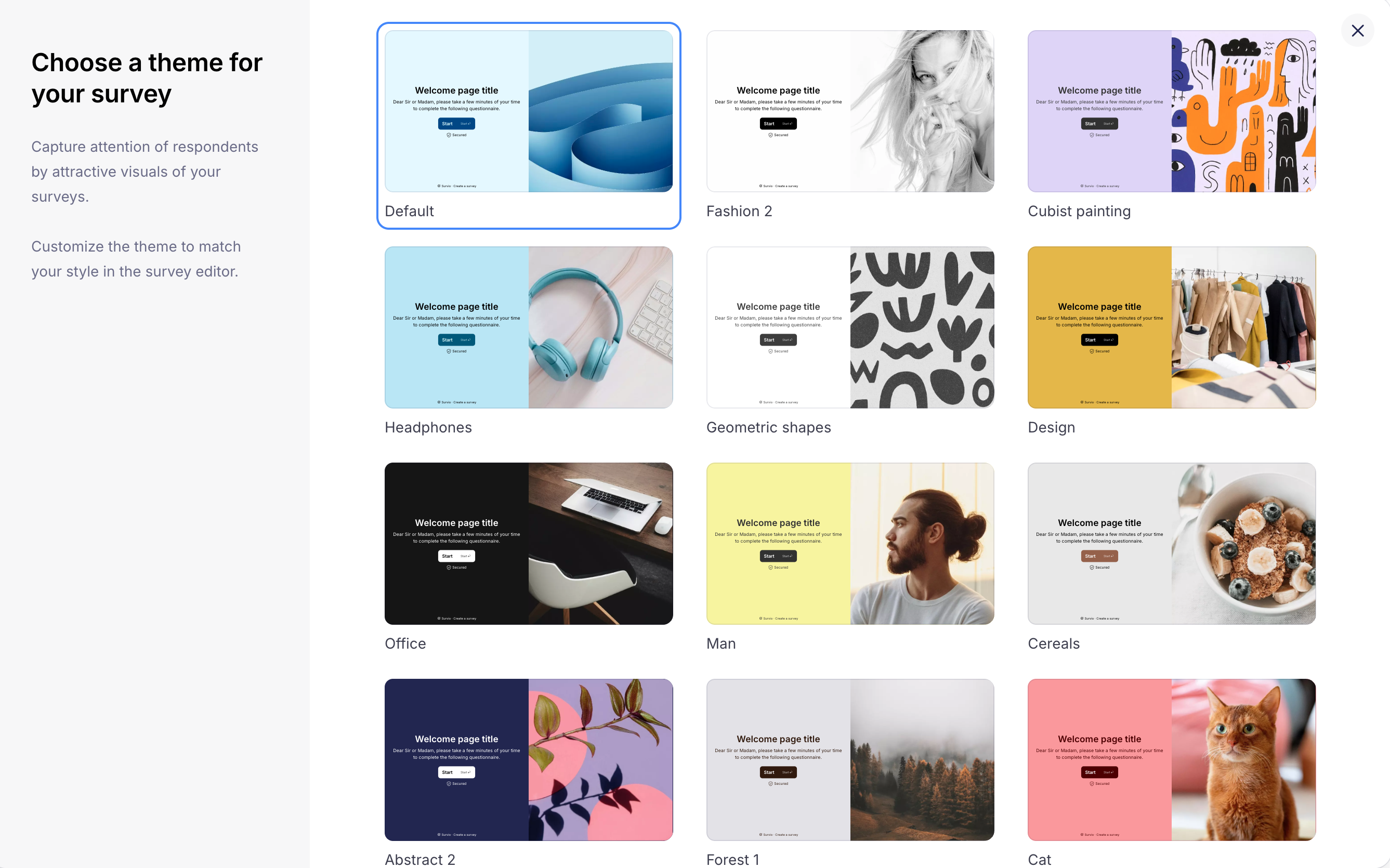 screenshot of Survio