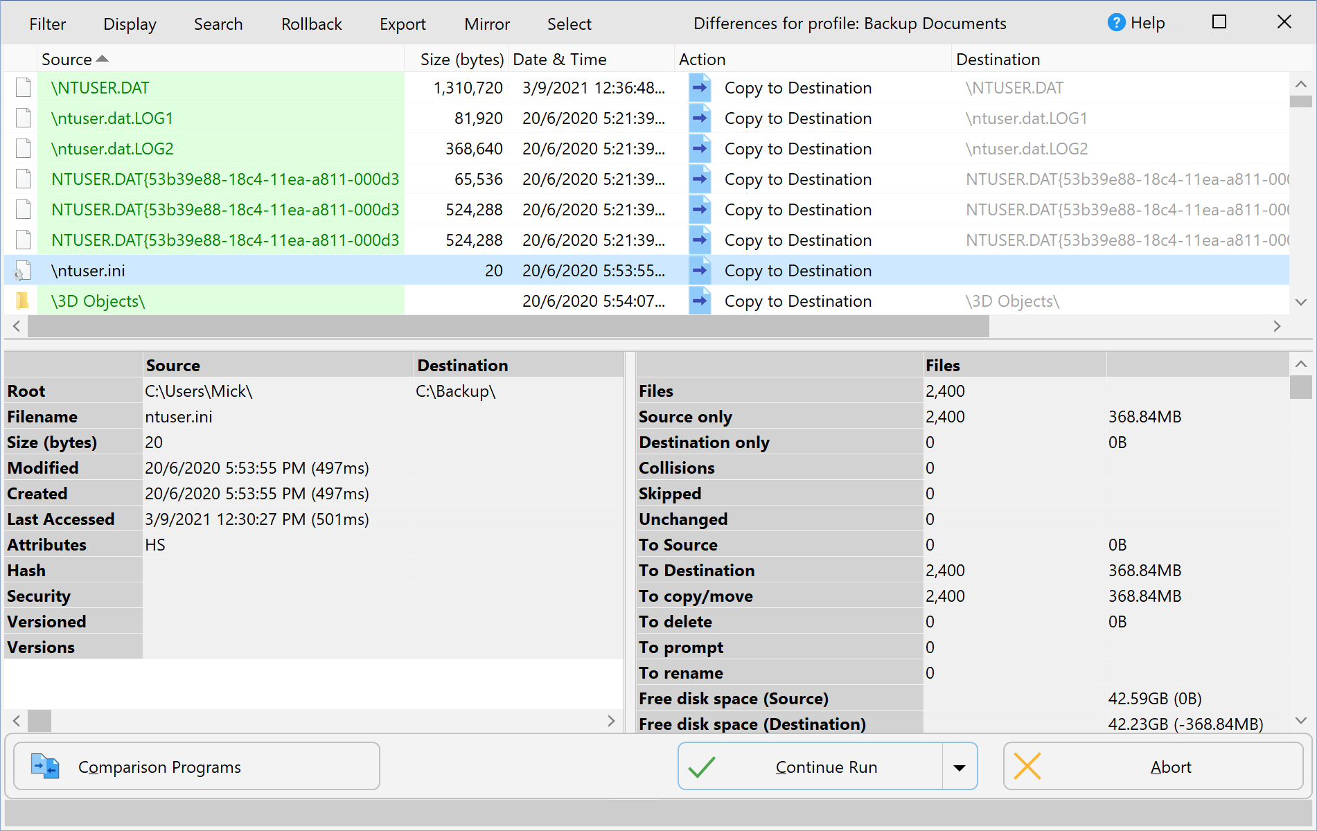 screenshot of SyncBackPro