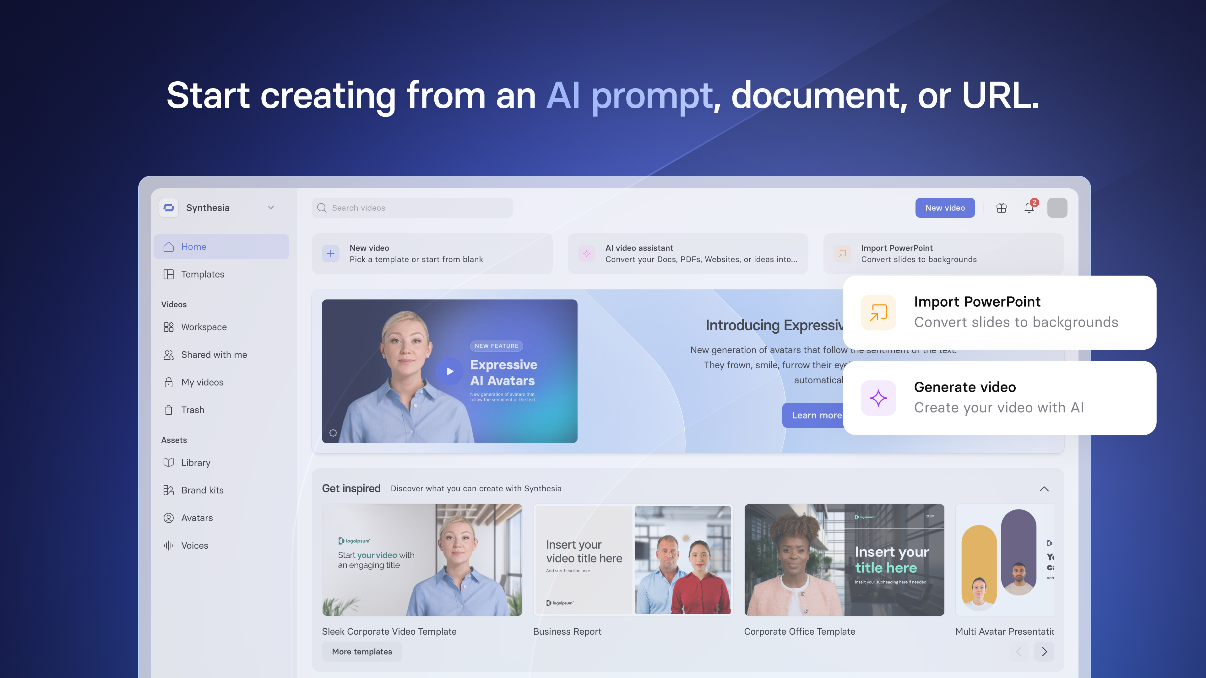 screenshot of Synthesia